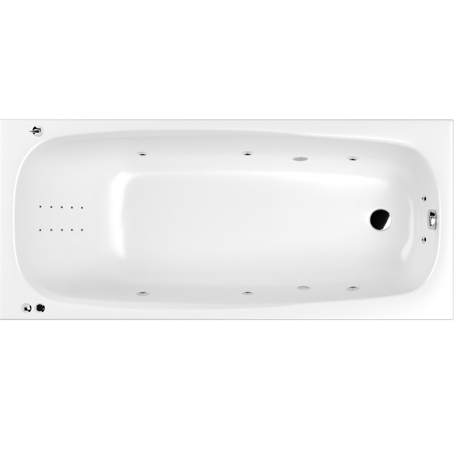 Ванна гидромассажная Whitecross Layla SMART NANO 0102.170075.100.SMARTNANO.CR 170x75 см, (белый глянцевый, хром), каркас, слив-перелив